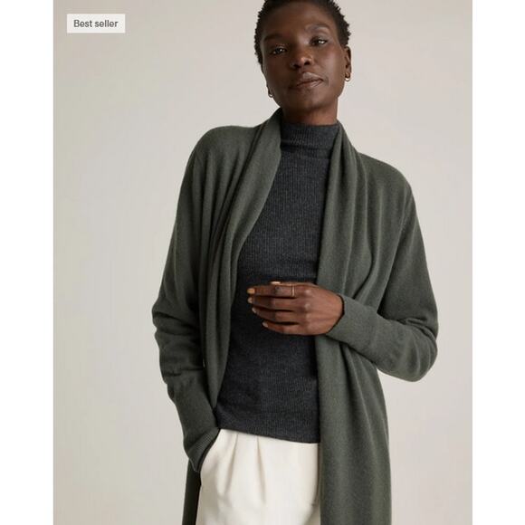 Quince Sweaters - Quince Mongolian Cashmere Duster Cardigan Moss Size M NWT